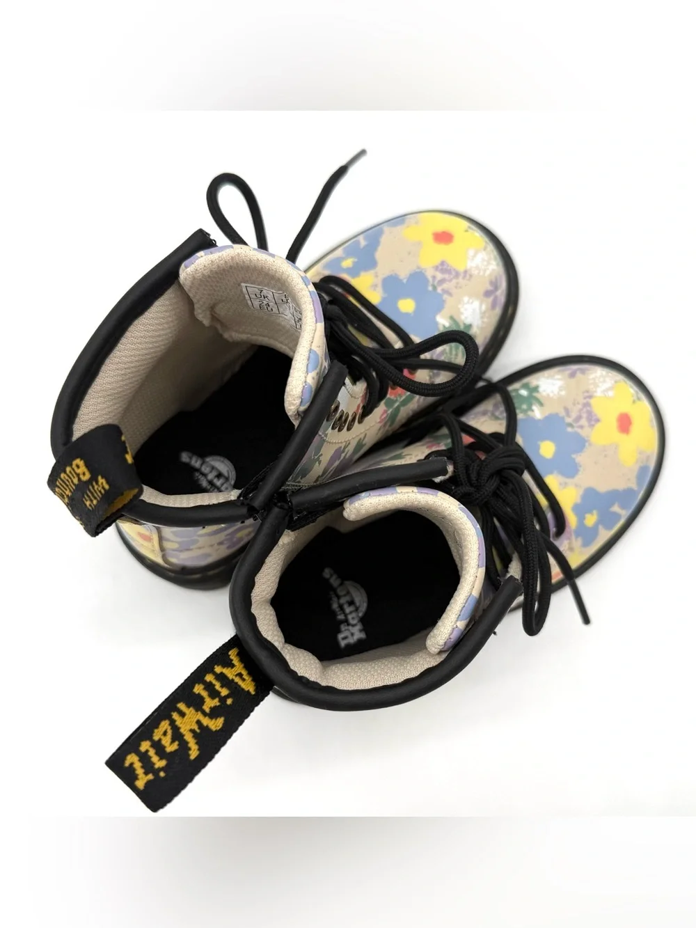 NWOT Dr. Martens Toddler 1460 Floral Mash Up Hydro Leather Lace-Up Boots US 8